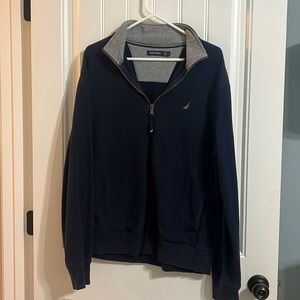 Men’s navy Nautica quarter zip large